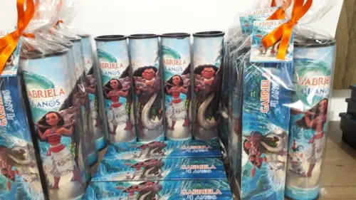 Kit Domino e Pega Varetas Personalizado Moana