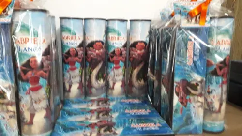 Kit Domino e Pega Varetas Personalizado Moana