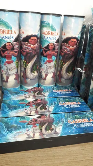 Kit Domino e Pega Varetas Personalizado Moana