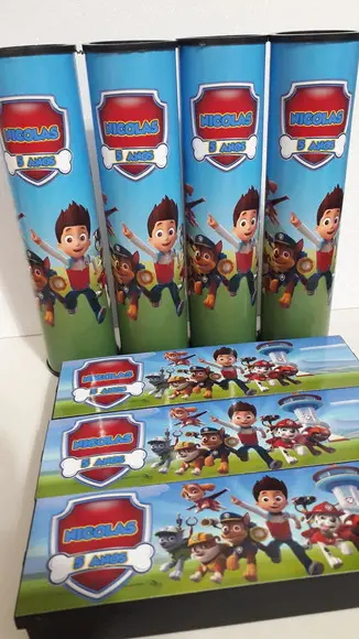 Kit Domino e Pega Varetas Personalizado Patrulha Canina