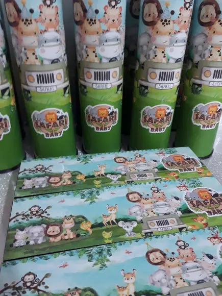 Kit Domino e Pega Varetas Personalizado Safari Baby