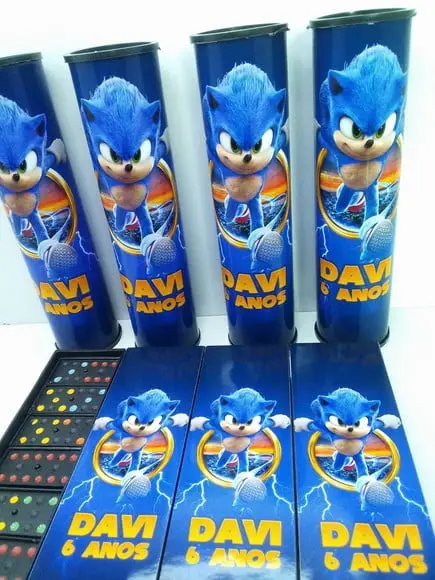 Kit Domino e Pega Varetas Personalizado Sonic