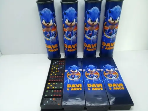 Kit Domino e Pega Varetas Personalizado Sonic