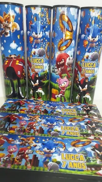 Kit Domino e Pega Varetas Personalizado Sonic