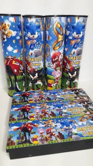 Kit Domino e Pega Varetas Personalizado Sonic