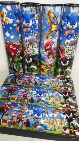 Kit Domino e Pega Varetas Personalizado Sonic
