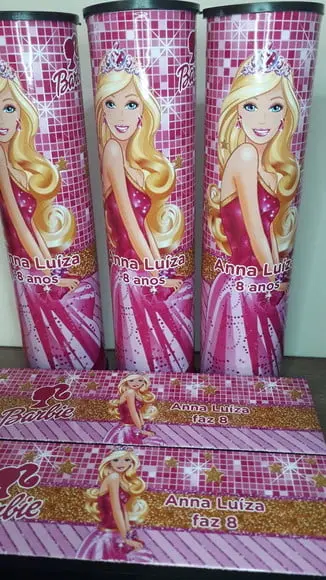 Kit Domino e Pega Varetas Personalizado Tema Barbi