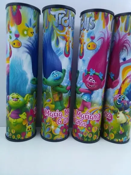 Kit Domino e Pega Varetas Personalizado Trolls