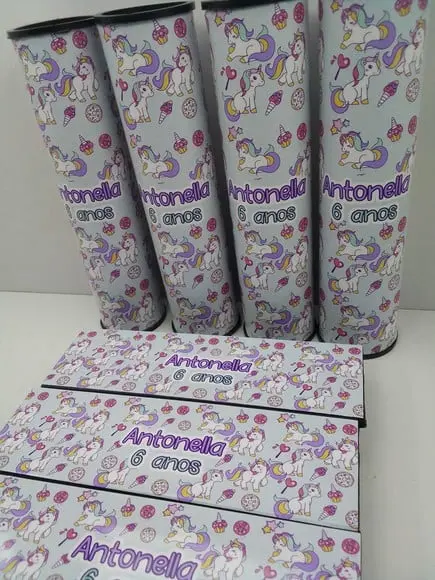 Kit Domino e Pega Varetas Personalizado Unicornio