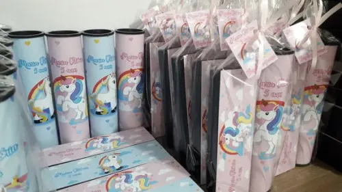 Kit Domino e Pega Varetas Personalizado Unicornio