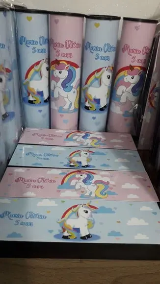 Kit Domino e Pega Varetas Personalizado Unicornio