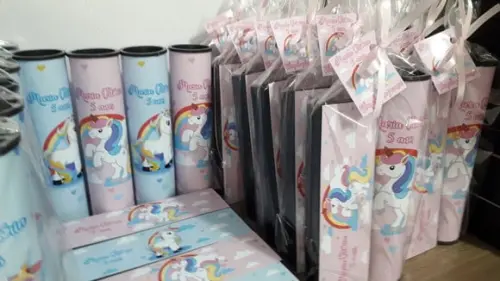 Kit Domino e Pega Varetas Personalizado Unicornio