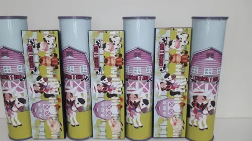 Kit Domino e Pega Varetas Tema Fazendinha Rosa