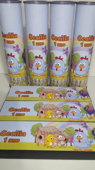 Kit Domino e Pega Varetas Tema Galinha Pintadinha