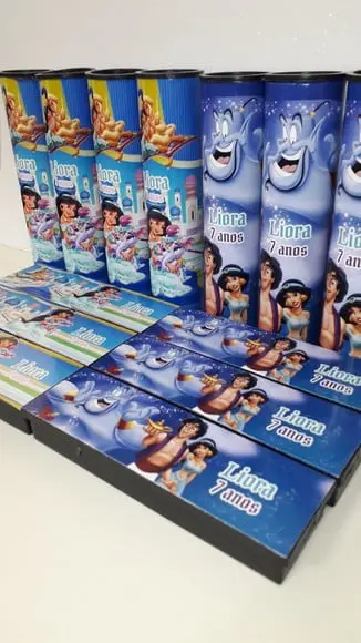 Kit Domino e Pega Varetas Tema Jasmine e Aladim