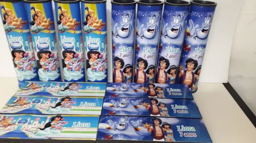 Kit Domino e Pega Varetas Tema Jasmine e Aladim