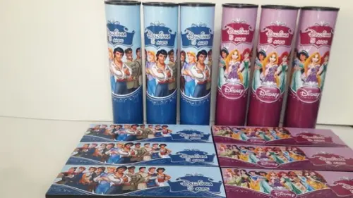 Kit Domino e Pega Varetas Tema Principes e Princesas