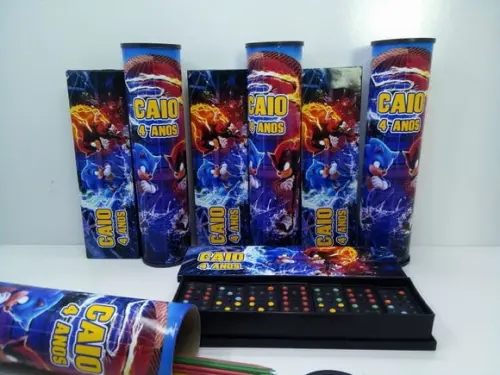 Kit Domino e Pega Varetas Tema Sonic