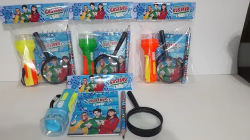 Kit Dpa Bloquinho + Mini Lápis + Lanterna + Lupa