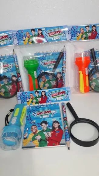 Kit Dpa Bloquinho + Mini Lápis + Lanterna + Lupa