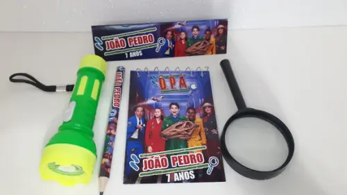 Kit Dpa Bloquinho + Mini Lápis + Lanterna + Lupa