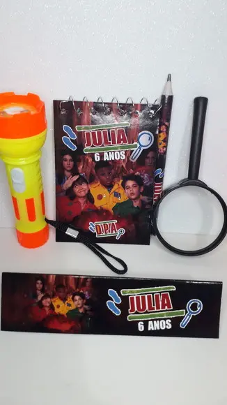 Kit Dpa Bloquinho + Mini Lápis + Lanterna + Lupa
