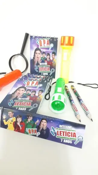 Kit Dpa Bloquinho + Mini Lápis + Lanterna + Lupa
