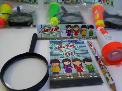 Kit Dpa Bloquinho+mini Lápis+lanterna+lupa
