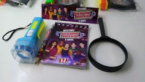 Kit Dpa Bloquinho+mini Lápis+lanterna+lupa