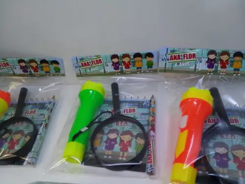 Kit Dpa Bloquinho+mini Lápis+lanterna+lupa