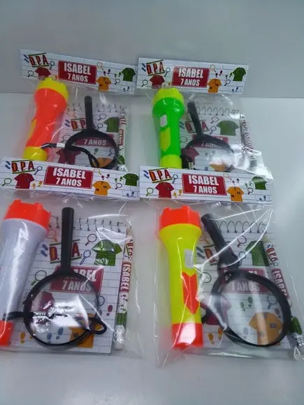 Kit Dpa Detetive Bloquinho+mini Lápis+lanterna+lupa