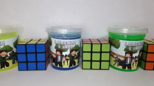 Kit Geleca + Cubo Magico Tema Minicraf