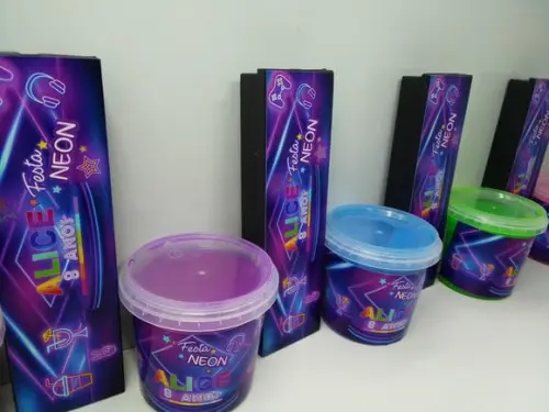 Kit Geleca Tipo Slime + Dominó Tema Neon