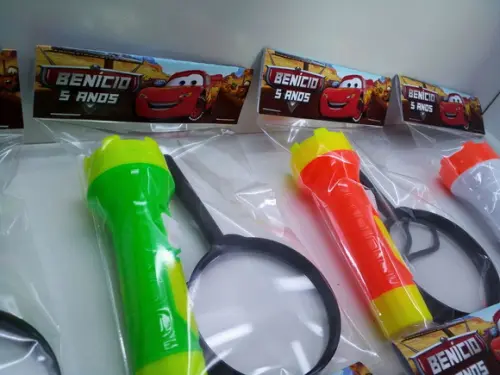 Kit Lanterna e Lupa Tema Carros Disney