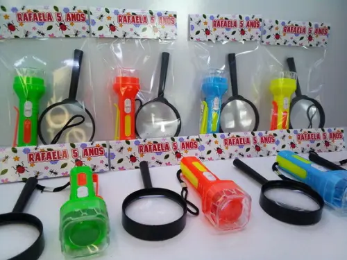 Kit Lanterna e Lupa Tema Insetos para Menina