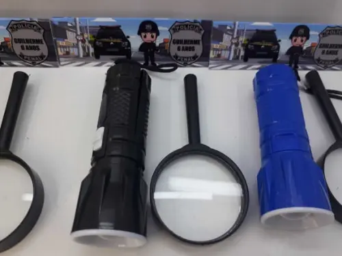 Kit Lanterna e Lupa Tema Policial