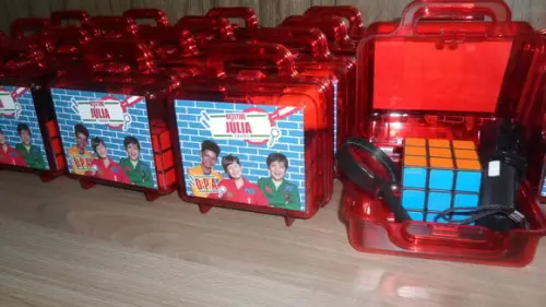 Kit Maletinha + Cubo Magico + Mini Lupa + Lanterna Detetive