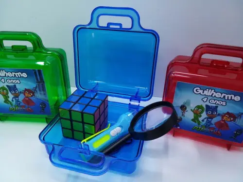 Kit Maletinha + Cubo Magico + Lupa + Lanterna Pj
