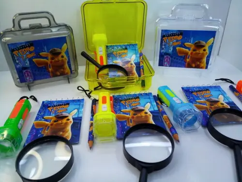 Kit Maletinha + Lupa + Lanterna +bloquinho e Mini Lapis
