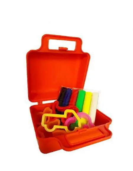 Kit Maletinha Plastica + 6 Massinhas + 6 Cortadores