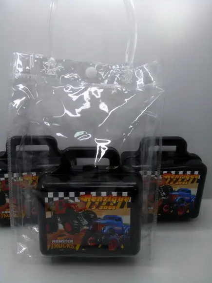 Kit Maletinha Plástica +sacolinha Transparente Hot Wheels