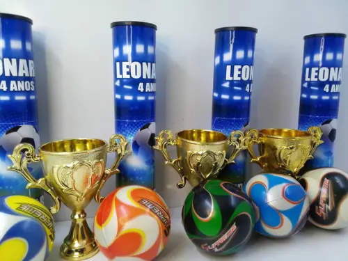 Kit Pega Vareta + Mini Taça + Mini Bola Tema Futebol