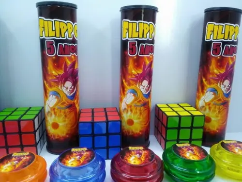 Kit Pega Varetas + Cubo Magico + Ioiô Tema Dragon Ball