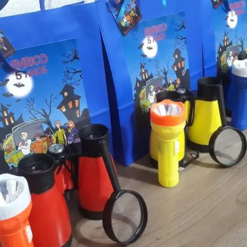 Kit Sacolinha + Binóculo + Lanterna + Lupa Tema Scooby Doo