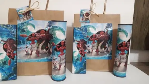 Kit Sacolinha + Domino + Pega Varetas Tema Moana