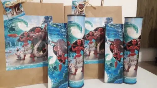 Kit Sacolinha + Domino + Pega Varetas Tema Moana