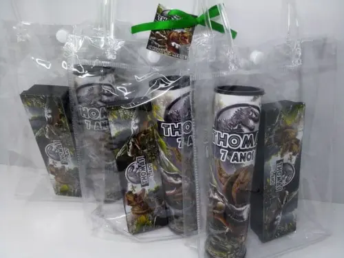 Kit Sacolinha Cristal + Domino e Pega Varetas Dinossauro