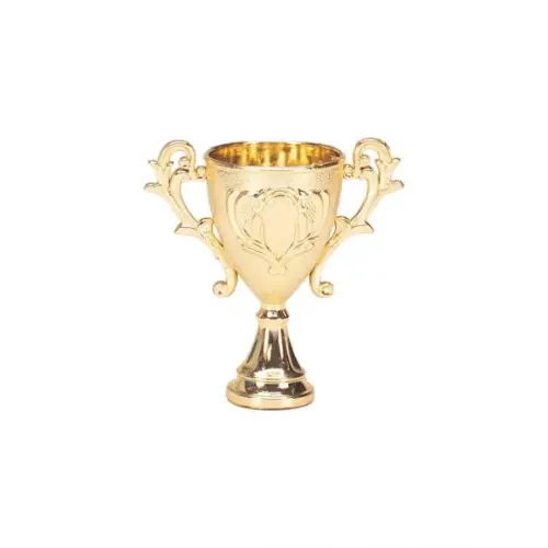 Lembrancinha Troféu Futebol Dourado Platico 9,5x 9,2 cm