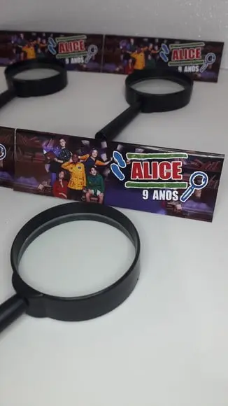 Lupa + Lapela Personalizada Detetives do Predio Azul
