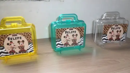 Maletinha Personalizada Mickey e Minnie Safari